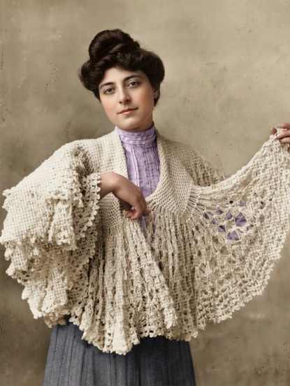 Downton Abbey era 1900s antique crochet shawl pattern