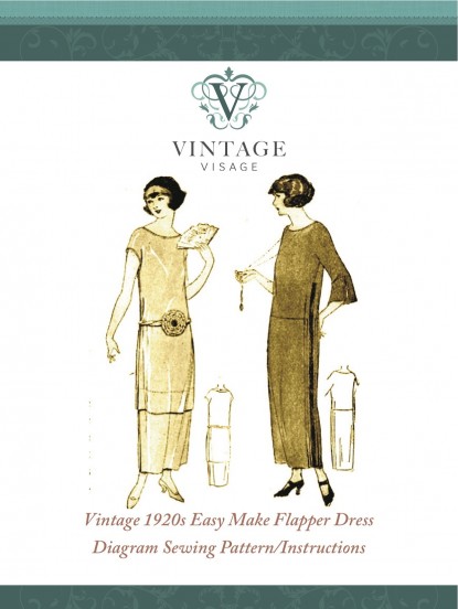Easy to make One Hour 1920s flapper dress sewing pattern