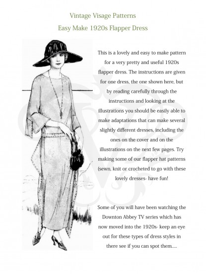 Easy to make One Hour 1920s flapper dress sewing pattern