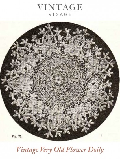 Vintage Very Old Flower and Leaf Doily Crochet Pattern