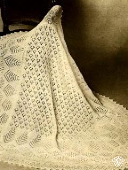 Shetland lace baby heirloom shawl vintage knitting pattern 2 ply