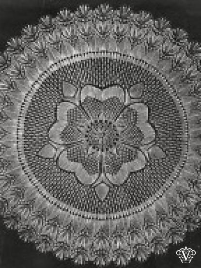 Rose window baby christening shawl vintage knitting pattern