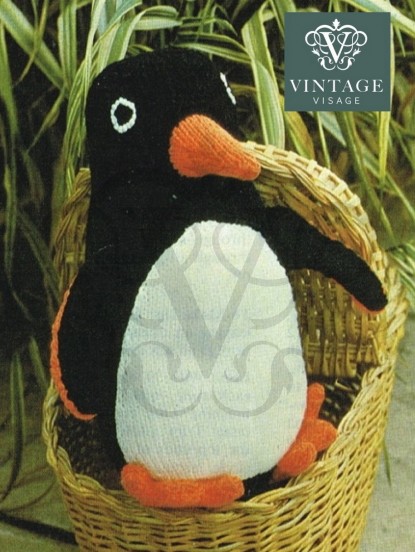 Monty the Penguin knitting pattern pdf instant download